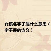 女孩名字子晨什么意思(女孩名字子晨的含义)