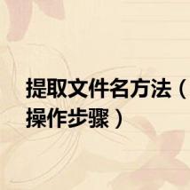 提取文件名方法（具体操作步骤）