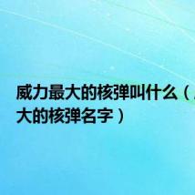 威力最大的核弹叫什么（威力最大的核弹名字）