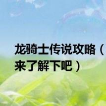 龙骑士传说攻略（一起来了解下吧）