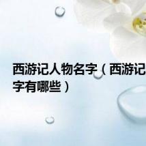 西游记人物名字(西游记人物名字有哪些)