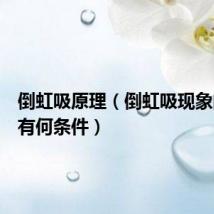 倒虹吸原理（倒虹吸现象的形成有何条件）