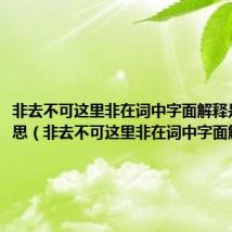 非去不可这里非在词中字面解释是不的意思(非去不可这里非在词中字面解释)