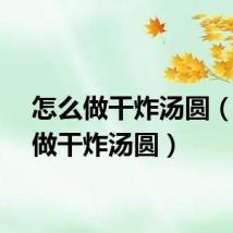 怎么做干炸汤圆(如何做干炸汤圆)
