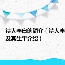 诗人李白的简介(诗人李白作品及其生平介绍)