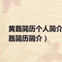 黄磊简历个人简介(黄磊简历简介)
