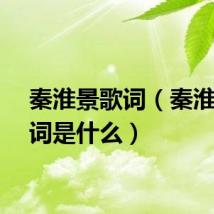 秦淮景歌词（秦淮景歌词是什么）