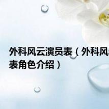 外科风云演员表（外科风云演员表角色介绍）