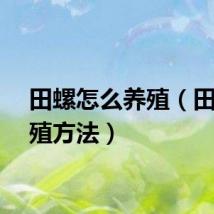 田螺怎么养殖（田螺养殖方法）