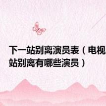 下一站别离演员表（电视剧下一站别离有哪些演员）