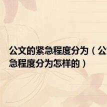 公文的紧急程度分为（公文的紧急程度分为怎样的）