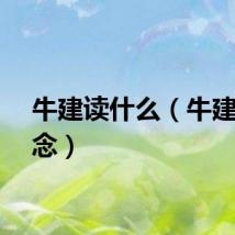 牛建读什么（牛建怎么念）