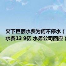 欠下巨额水费为何不停水(男子欠水费13 9亿 水务公司回应)