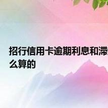 招行信用卡逾期利息和滞纳金怎么算的