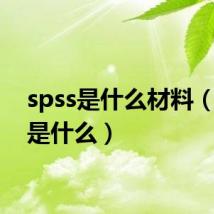 spss是什么材料（spss是什么）