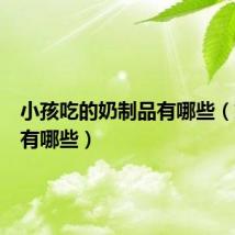 小孩吃的奶制品有哪些（奶制品有哪些）