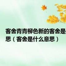 客舍青青柳色新的客舍是什么意思（客舍是什么意思）