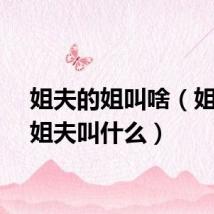 姐夫的姐叫啥（姐夫的姐夫叫什么）