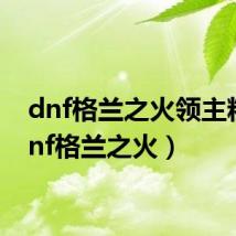 dnf格兰之火领主粉(dnf格兰之火)