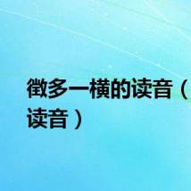 徴多一横的读音（徴的读音）