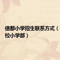 信都小学招生联系方式（信都学校小学部）
