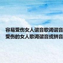 容易受伤女人谐音歌词谐音(容易受伤的女人歌词谐音或拼音)