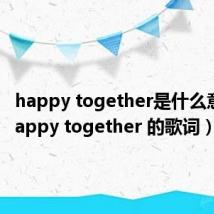 happy together是什么意思(happy together 的歌词)