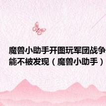 魔兽小助手开图玩军团战争怎么才能不被发现(魔兽小助手)