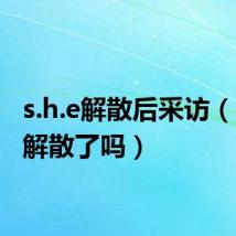 s.h.e解散后采访(S.H.E解散了吗)