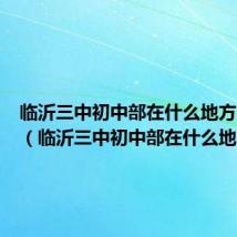 临沂三中初中部在什么地方啊学生(临沂三中初中部在什么地方啊)