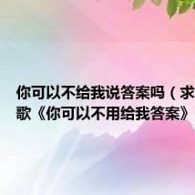 你可以不给我说答案吗(求金莎新歌《你可以不用给我答案》歌词)