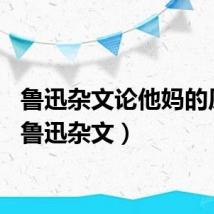 鲁迅杂文论他妈的原文（鲁迅杂文）