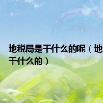地税局是干什么的呢(地税局是干什么的)