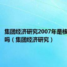集团经济研究2007年是核心期刊吗(集团经济研究)