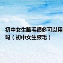 初中女生腋毛很多可以用脱毛膏吗(初中女生腋毛)