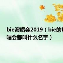bie演唱会2019(bie的每场演唱会都叫什么名字)