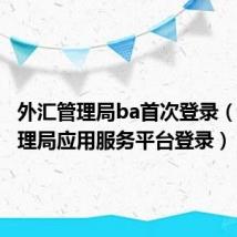 外汇管理局ba首次登录（外汇管理局应用服务平台登录）