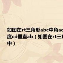 如图在rt三角形abc中角acb等于90度cd垂直ab(如图在rt三角形abc中)