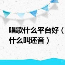 唱歌什么平台好（唱歌什么叫还音）