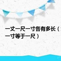 一丈一尺一寸各有多长(九寸加一寸等于一尺)