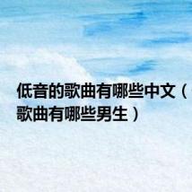 低音的歌曲有哪些中文(低音的歌曲有哪些男生)