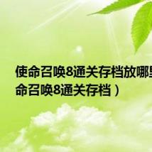 使命召唤8通关存档放哪里(使命召唤8通关存档)