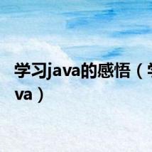 学习java的感悟(学习java)