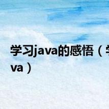 学习java的感悟（学习java）