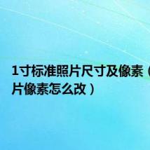 1寸标准照片尺寸及像素(1寸照片像素怎么改)
