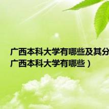 广西本科大学有哪些及其分数线(广西本科大学有哪些)