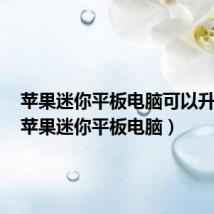 苹果迷你平板电脑可以升级吗(苹果迷你平板电脑)
