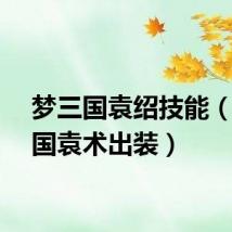 梦三国袁绍技能（梦三国袁术出装）