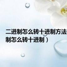 二进制怎么转十进制方法(二进制怎么转十进制)