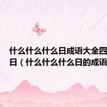 什么什么什么日成语大全四个字的日（什么什么什么日的成语）